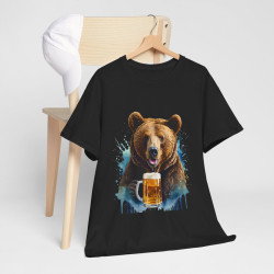Tee shirt unisex Ours animaux animal bière Homme/Femme Idée cadeau