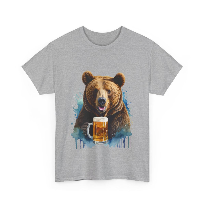 Tee shirt unisex Ours animaux animal bière Homme/Femme Idée cadeau