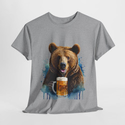 Tee shirt unisex Ours animaux animal bière Homme/Femme Idée cadeau