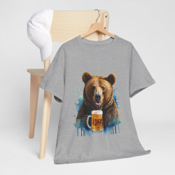Tee shirt unisex Ours animaux animal bière Homme/Femme Idée cadeau