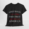 Tee shirt Noir Femme Directrice idée cadeau humour drôle amusant rigolo