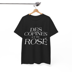 Tee shirt Noir Femme Des copines et du rosé idée cadeau humour drôle amusant