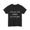 Tee shirt Noir Unisex J'ai pas l'air mais je m'en fou idée cadeau humour drôle amusant Homme/Femme