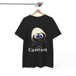 Tee shirt Noir Unisex Caliméro Coucou Homme/Femme
