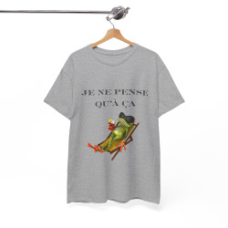 Tee shirt Unisex Je ne pense qu'à ça grenouille idée cadeau humour drôle amusant Homme/Femme