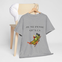 Tee shirt Unisex Je ne pense qu'à ça grenouille idée cadeau humour drôle amusant Homme/Femme