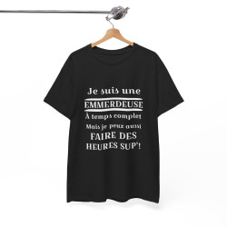Tee shirt Noir  Femme Je suis une emmerdeuse Idée cadeau humour drôle amusant
