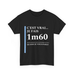 Tee shirt  Noir Unisex 1m60...