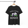 Tee shirt Noir Unisex Je me la coule douce panda idée cadeau humour drôle amusant Homme/Femme