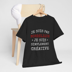 Tee shirt  Noir Femme Bordélique Idée cadeau humour drôle amusant fun