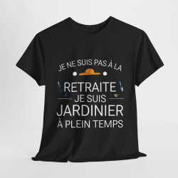 Tee shirt Noir  Unisex Retraite jardinier idée cadeau humour drôle amusant