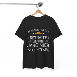 Tee shirt Noir  Unisex Retraite jardinier idée cadeau humour drôle amusant