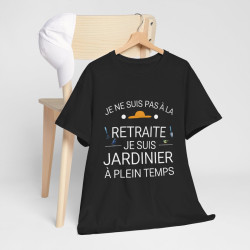 Tee shirt Noir  Unisex Retraite jardinier idée cadeau humour drôle amusant