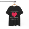 Tee shirt Noir Unisex Coeur ensemble on va plus loin idée cadeau amour love Homme/Femme