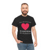 Tee shirt Noir Unisex Coeur ensemble on va plus loin idée cadeau amour love Homme/Femme