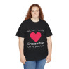 Tee shirt Noir Unisex Coeur ensemble on va plus loin idée cadeau amour love Homme/Femme