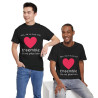 Tee shirt Noir Unisex Coeur ensemble on va plus loin idée cadeau amour love Homme/Femme