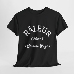 Tee shirt Noir Homme Râleur chiant comme papa idée cadeau humour drôle amusant