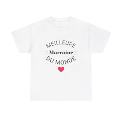 Tee shirt Femme Meilleur marraine du monde idée cadeau amour love coeur