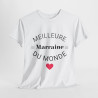 Tee shirt Femme Meilleur marraine du monde idée cadeau amour love coeur