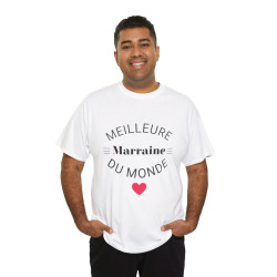 Tee shirt Femme Meilleur marraine du monde idée cadeau amour love coeur