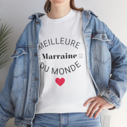 Tee shirt Femme Meilleur marraine du monde idée cadeau amour love coeur