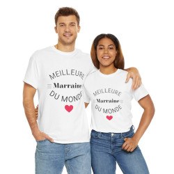 Tee shirt Femme Meilleur marraine du monde idée cadeau amour love coeur