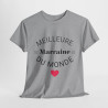 Tee shirt Femme Meilleur marraine du monde idée cadeau amour love coeur