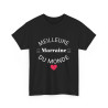 Tee shirt Noir Femme Meilleur marraine du monde idée cadeau amour love coeur