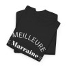 Tee shirt Noir Femme Meilleur marraine du monde idée cadeau amour love coeur