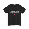 Tee shirt Noir  Femme J'peux pas jsuis marraine idée cadeau humour amour love coeur