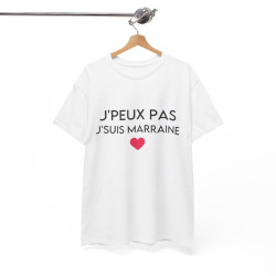 Tee shirt Femme J'peux pas jsuis marraine idée cadeau humour amour love coeur
