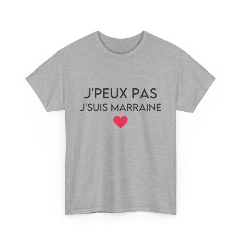 Tee shirt Femme J'peux pas jsuis marraine idée cadeau humour amour love coeur
