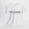 Tee shirt Femme t'es conne mais je t'aime quand même idée cadeau humour drôle amour