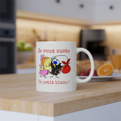 Mug Caliméro Ze veux zuste un petit bizou ! Idée cadeau humour drôle amusant tasse
