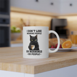 Mug Chat I don't like morning people idée cadeau humour drôle amusant