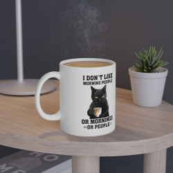 Mug Chat I don't like morning people idée cadeau humour drôle amusant