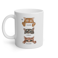 Mug Chat Calme curieux prudent idée cadeau amusant drôle humour tasse
