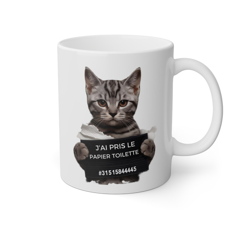 Mug Chat J'ai pris le papier toilette idée cadeau humour drôle amusant