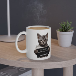 Mug Chat J'ai pris le papier toilette idée cadeau humour drôle amusant