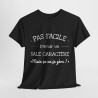 Tee shirt Noir pour homme et femme Sale caractère mais ça va je gère idée cadeau amusant drôle humour