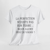 Tee shirt Unisex La perfection n'existe pas sur terre idée cadeau humour drôle amusant Homme/Femme