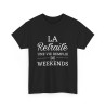 Tee shirt Noir Unisex La retraite une vie remplie de weekends idée cadeau humour drôle Homme/Femme