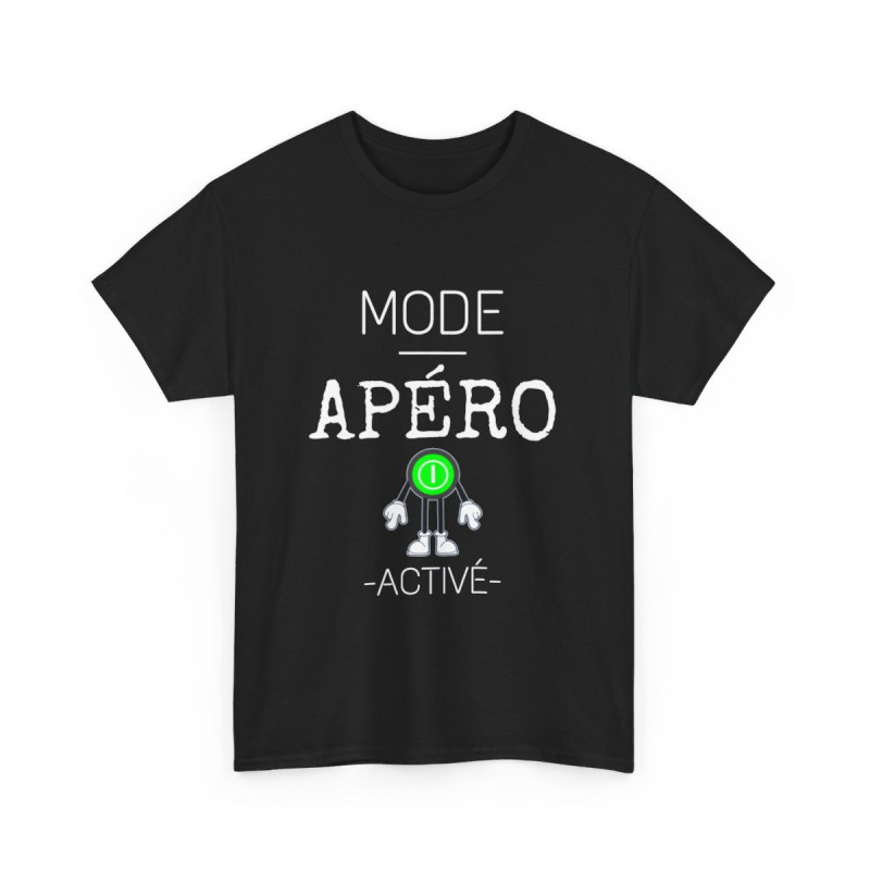 Tee shirt Noir  Unisex Mode Apéro activé idée cadeau humour drôle amusant Homme/Femme