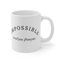 Mug Citation/phrase Impossible n'est pas français idée cadeau pour homme et femme