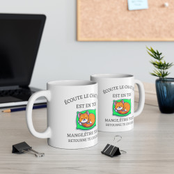 Mug Humour drôle écoute le chat qui est en toi idée cadeau pour homme et femme