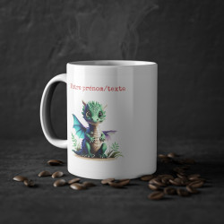 Mug Personnalisable personnalisé dragon avec son prénom ou texte pour enfant et adulte