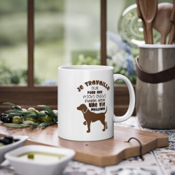 Mug Humour chien Je travaille dur tasse céramique amour drôle idée cadeau originale anniversaire femme homme fille garçon 325ml