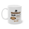 Mug Humour chien Je travaille tasse céramique drôle idée cadeau originale anniversaire femme homme fille garçon 325ml