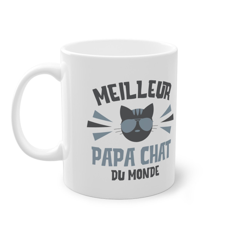 Mug Humour Meilleur Papa chat du monde tasse céramique  drôle idée cadeau originale anniversaire femme homme fille garçon